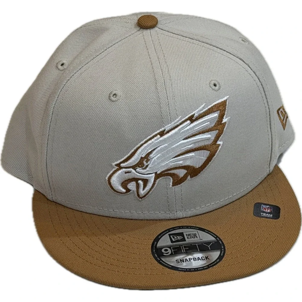 Philadelphia Eagles 9FIFTY Snapback Hat Grey Tan NFL Fan Cap One Size OS New Era